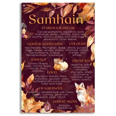 2D Flat Retro Metal Tin Sign - Samhain Wall Art Decor