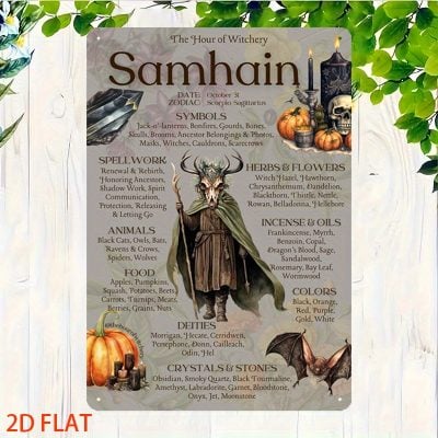 2D Flat Samhain Halloween Iron Wall Sign