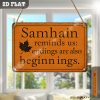 2D Flat Vintage Samhain Wooden Wall Art Sign