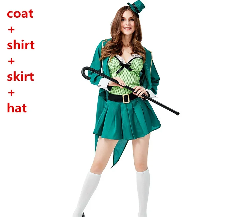 Adult St. Patrick’s Day Leprechaun Costume – Irish Fairy Goblin Cosplay Outfit Adult St. Patrick’s Day Leprechaun Costume