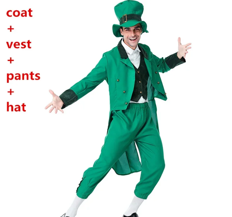 Adult St. Patrick’s Day Leprechaun Costume – Irish Goblin Fairy Cosplay