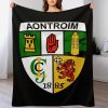 Antrim GAA Plush Blanket – 50x60" Soft County Throw (White or Black Background)