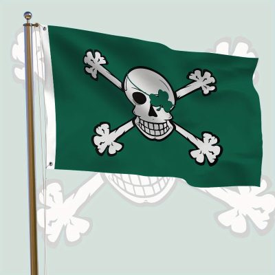 Blarney Bones Pirate Flag - Irish Gothic Skull & Crossbones Banner