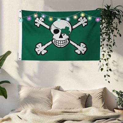Blarney Bones Pirate Flag - Irish Gothic Skull & Crossbones Banner