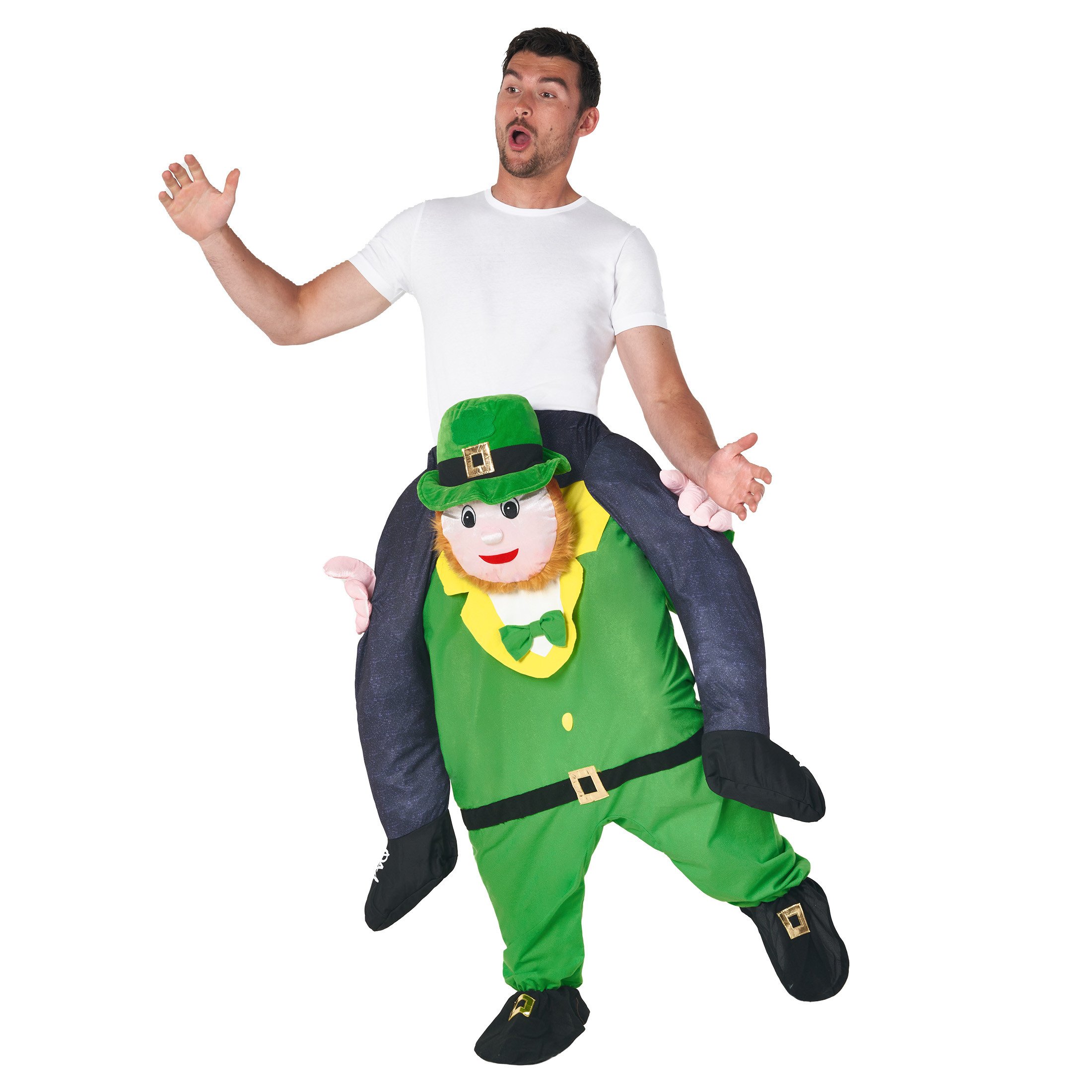 Funny Adult Leprechaun Piggyback Costume Funny Adult Leprechaun Piggyback Costume – Carry Me Irish Fancy Dress for Halloween & St. Patrick’s Day