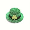 Irish Hat with Glittery Green Shamrock – Easy Clip-On Wear