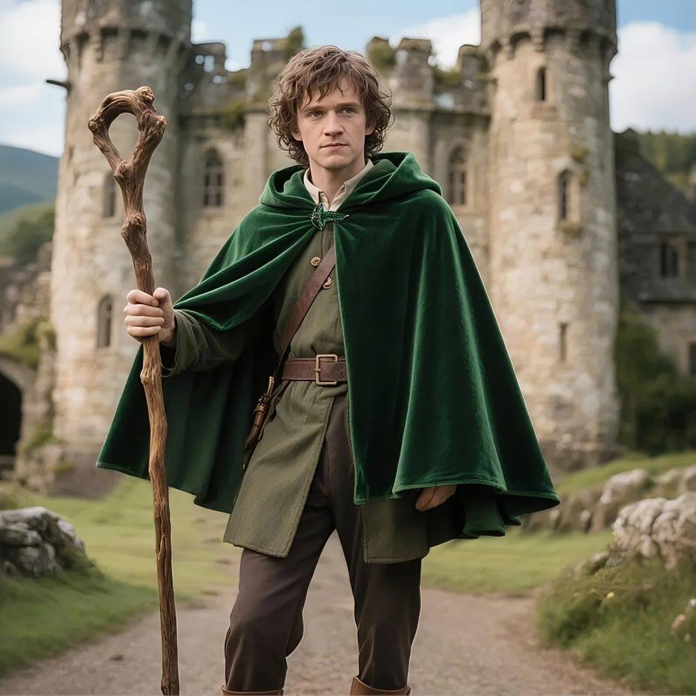 L'VOW Renaissance Green Hooded Cloak