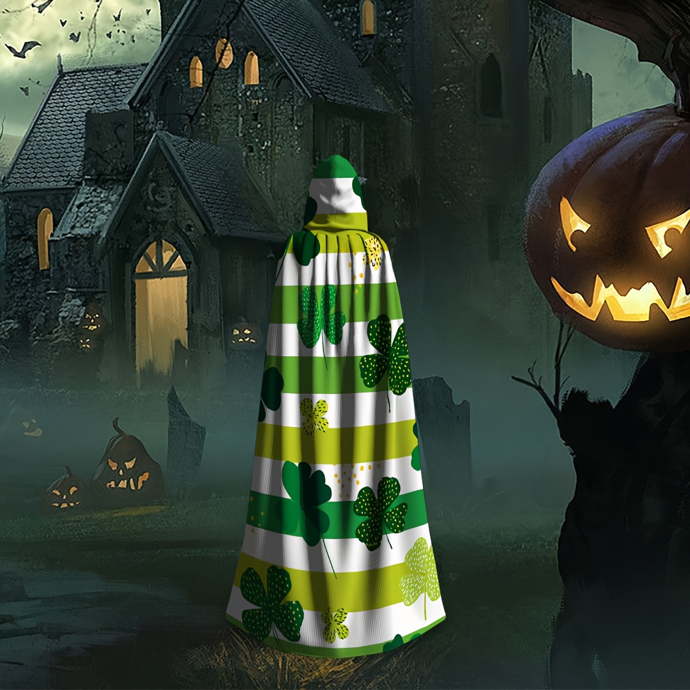 Lucky Clover Hooded Cape Costume – Lightweight Polyester Cloak for Halloween Lucky Clover Hooded Cape Costume – Lightweight Polyester Cloak for Halloween