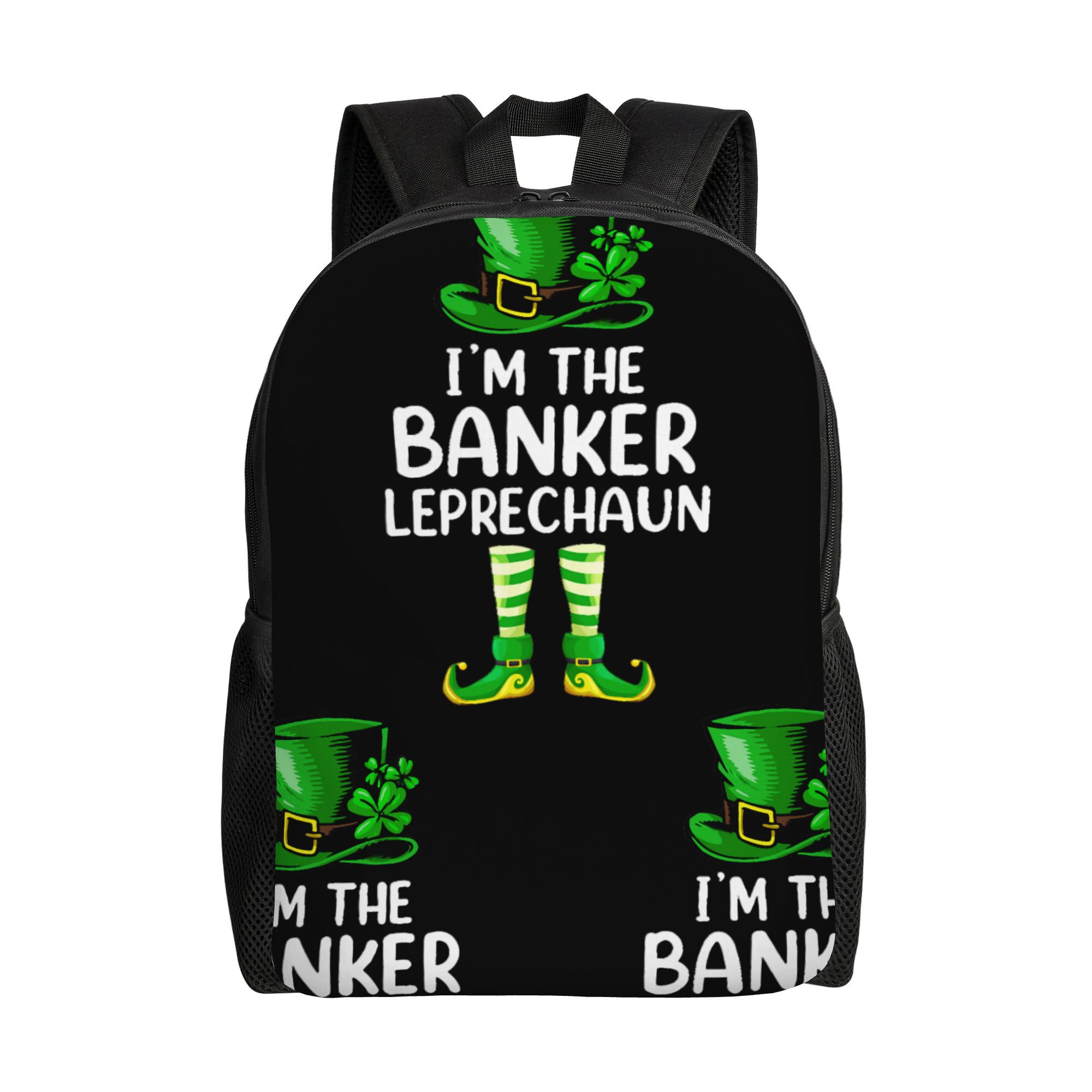 lrish-Themed Backpack with Leprechaun Print lrish-Themed Backpack with Leprechaun Print