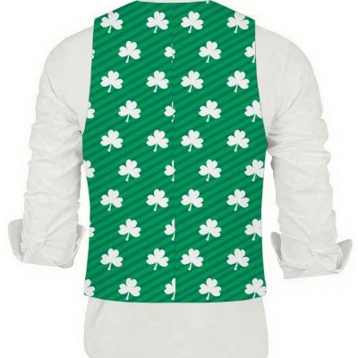 Men’s 3pcs Irish-Themed Suit Set – Clovers Print, St. Patrick’s Day, Wedding Attire