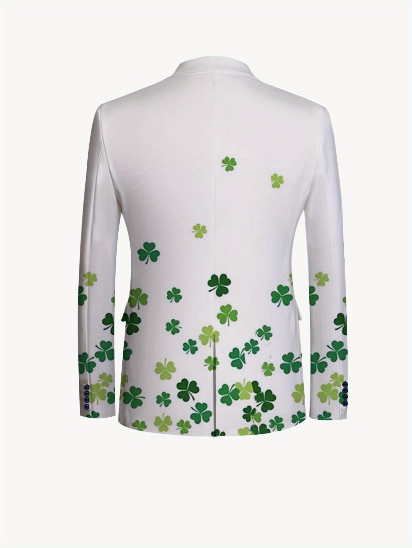 Men's Plus Size Clover Print Suit Men’s Plus Size Suit Set – Clover Print, Non-Iron Lapel, Regular Fit, All-Season Wear