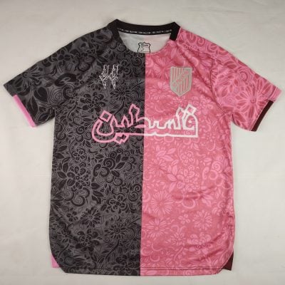 Palestine 2025-2026 Black Pink Short Sleeve Arabic Jersey