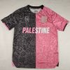 Palestine 2025-2026 Black Pink Short Sleeve English Jersey