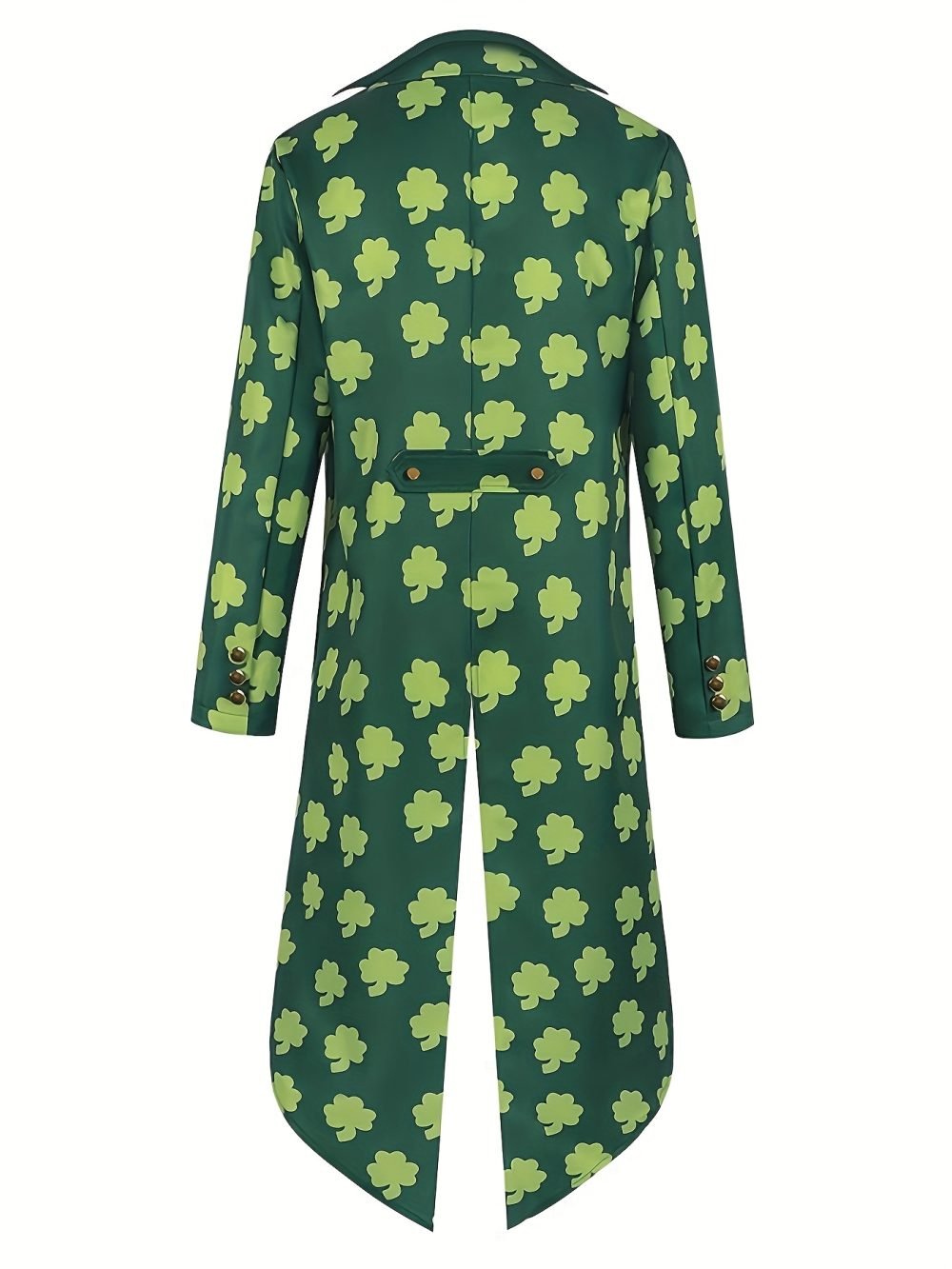 Retro Green Four-Leaf Clover Tuxedo Jacket