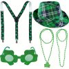 St. Patrick’s Day Costume Accessories Set – Green Checkered Leprechaun Hat