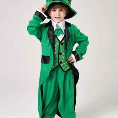 St. Patrick’s Day Costume Set – Golden Clover Design, Hat & Accessories