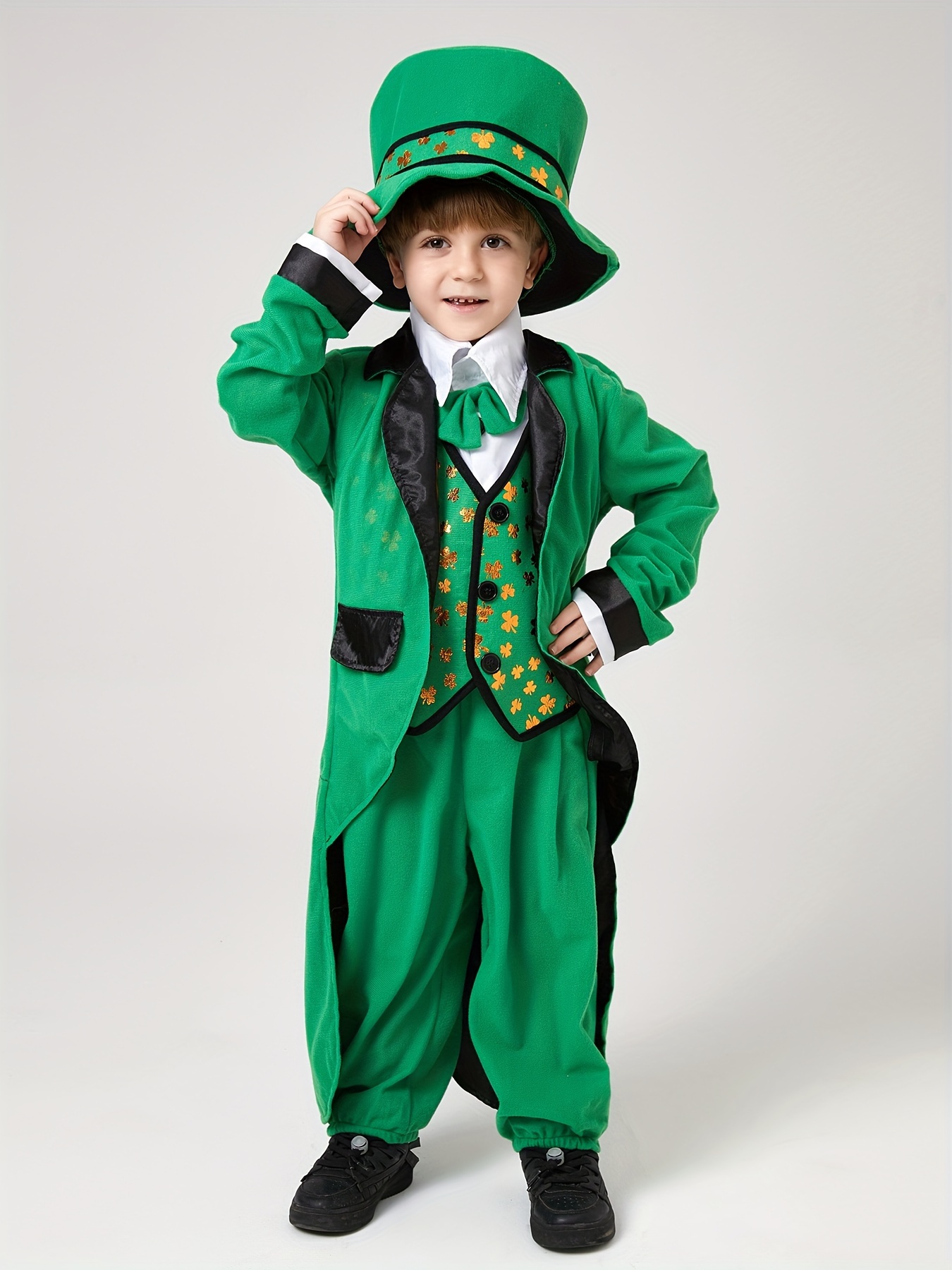 Kids' St. Patrick’s Day Costume Set St. Patrick’s Day Costume Set – Golden Clover Design, Hat & Accessories
