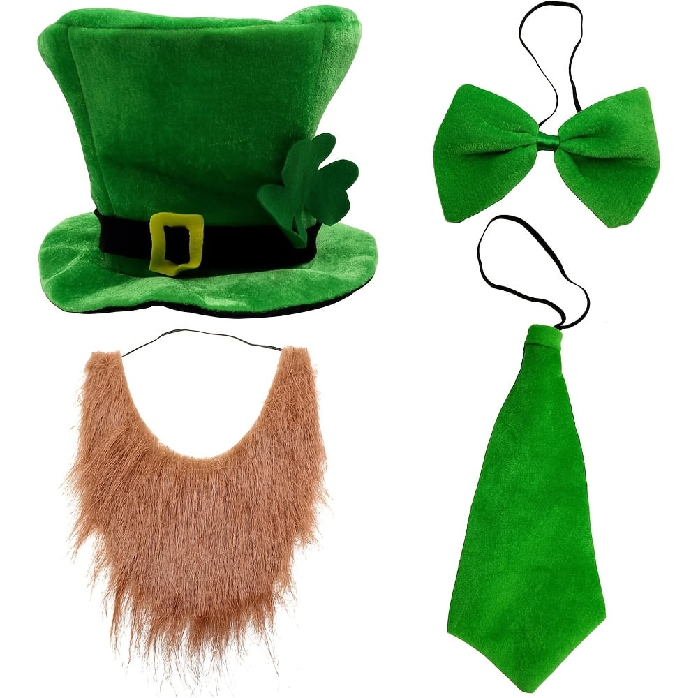 St. Patrick’s Day Costume Set – Hat, Bow Tie, Beard, and Scarf for Party Celebrations St. Patrick’s Day Costume Set – Hat, Bow Tie, Beard, and Scarf for Party Celebrations