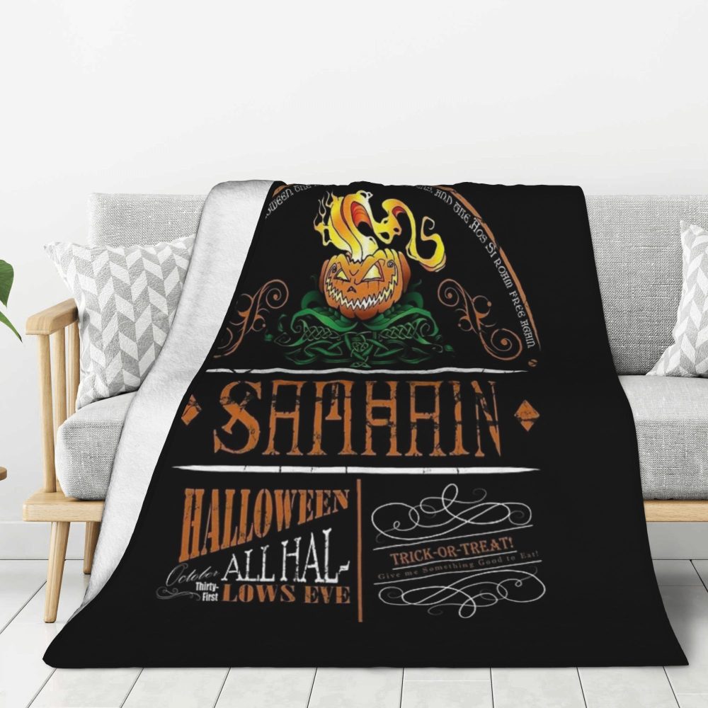 Super Warm Samhain & Irish Gaelic Halloween Throw Blanket