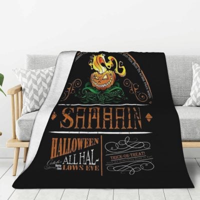 Super Warm Samhain & Irish Gaelic Halloween Throw Blanket