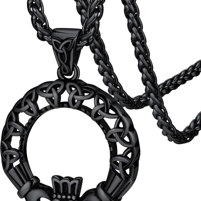 Traditional Irish Triquetra Claddagh Pendant Necklace