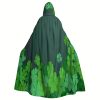 Vintage Irish Shamrock Cloak Costume – Emerald Green Hooded Cape