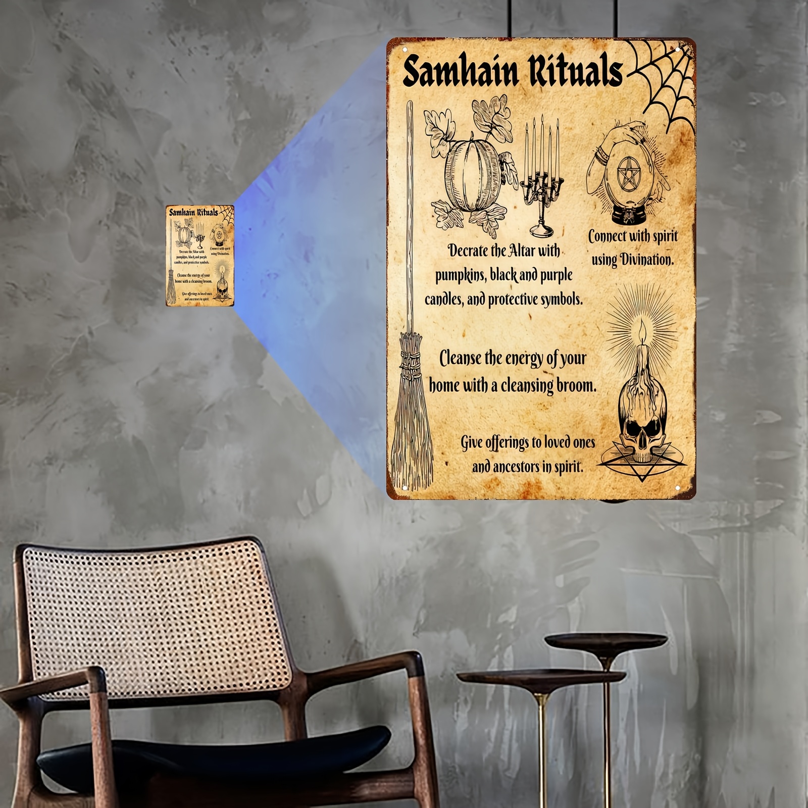 Vintage Tin Sign - Samhain Rituals Metal Wall Art Vintage Tin Sign - Samhain Rituals Metal Wall Art