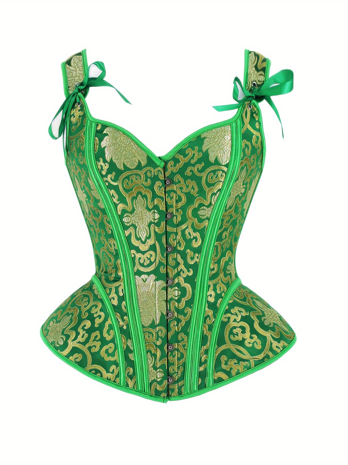 Women’s Vintage Irish Celtic Corset Top – Green & Golden Bustier Women’s Vintage Irish Celtic Corset Top – Green & Golden Bustier