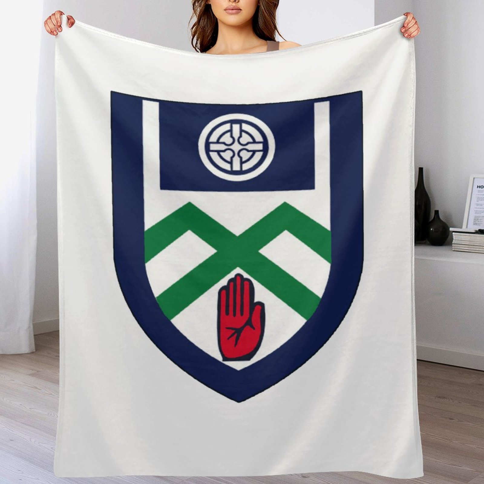 Monaghan GAA Plush Blanket – 50x60" Soft County Throw (White or Black Background) Monaghan GAA Plush Blanket
