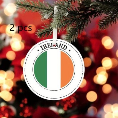 Irish Gifts - GAA, Ireland Football Jerseys, Ireland Rugby Jerseys 2pcs Ireland Ceramic Christmas Ornaments