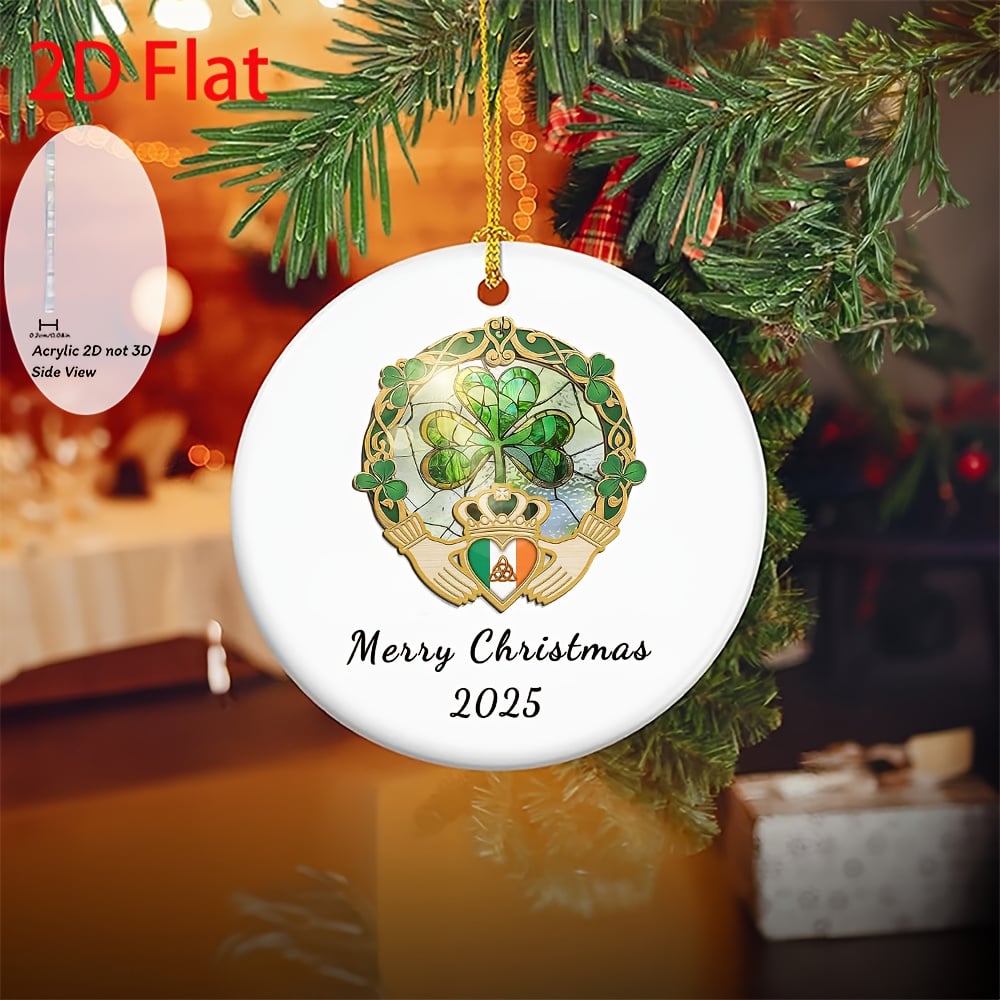 2D Irish Christmas Ornaments – Flat Acrylic Hanging Decoration 2D Irish Christmas Ornaments – Flat Acrylic Hanging Decoration