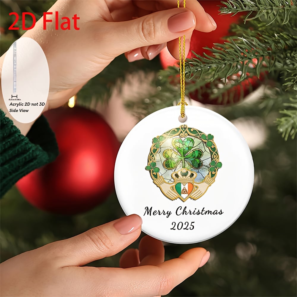 2D Irish Christmas Ornaments – Flat Acrylic Hanging Decoration 2D Irish Christmas Ornaments – Flat Acrylic Hanging Decoration