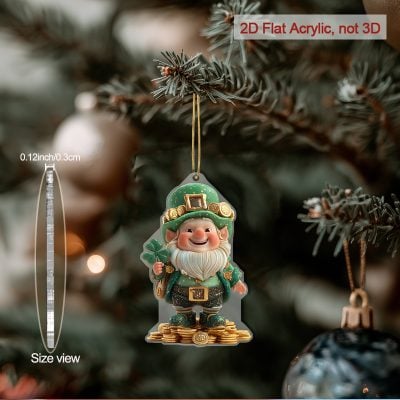 Irish Gifts - GAA, Ireland Football Jerseys, Ireland Rugby Jerseys 2D Irish Leprechaun Acrylic Ornament