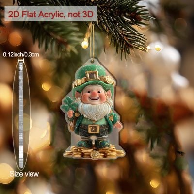 Irish Gifts - GAA, Ireland Football Jerseys, Ireland Rugby Jerseys 2D Irish Leprechaun Acrylic Ornament