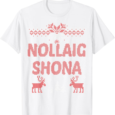 Irish Gifts - GAA, Ireland Football Jerseys, Ireland Rugby Jerseys Men’s Irish Gaelic Christmas T-Shirt