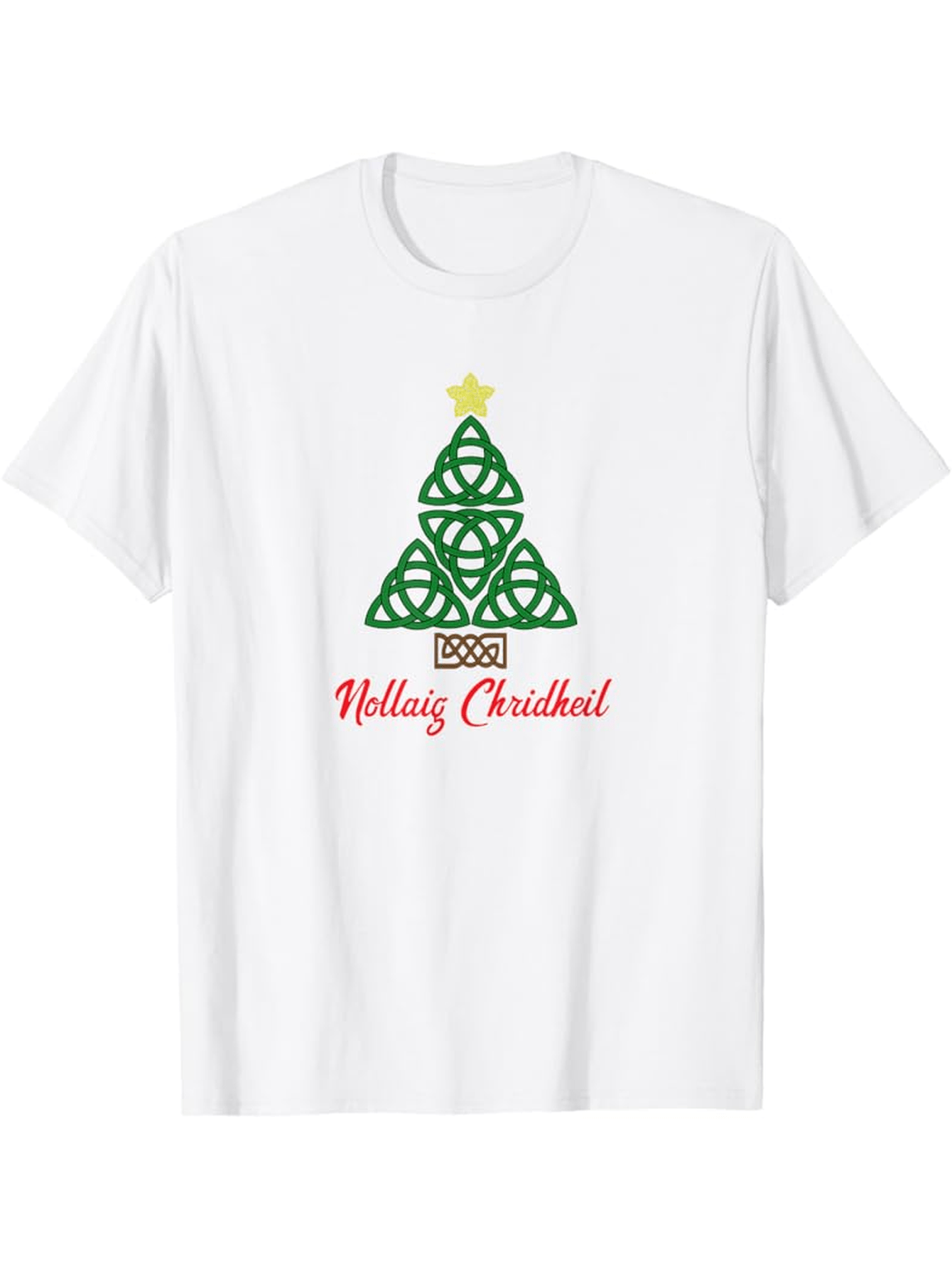 Celtic Knot Christmas Tree & Nollaig Chridheil Scottish T-Shirt Celtic Knot Christmas Tree & Nollaig Chridheil Scottish T-Shirt