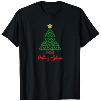 Irish Gifts - GAA, Ireland Football Jerseys, Ireland Rugby Jerseys Irish Celtic Knot Christmas Tree T-Shirt