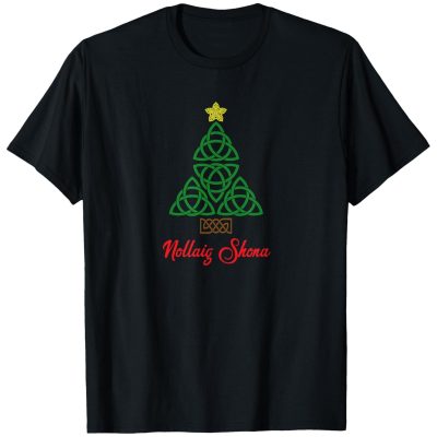 Irish Gifts - GAA, Ireland Football Jerseys, Ireland Rugby Jerseys Irish Celtic Knot Christmas Tree T-Shirt