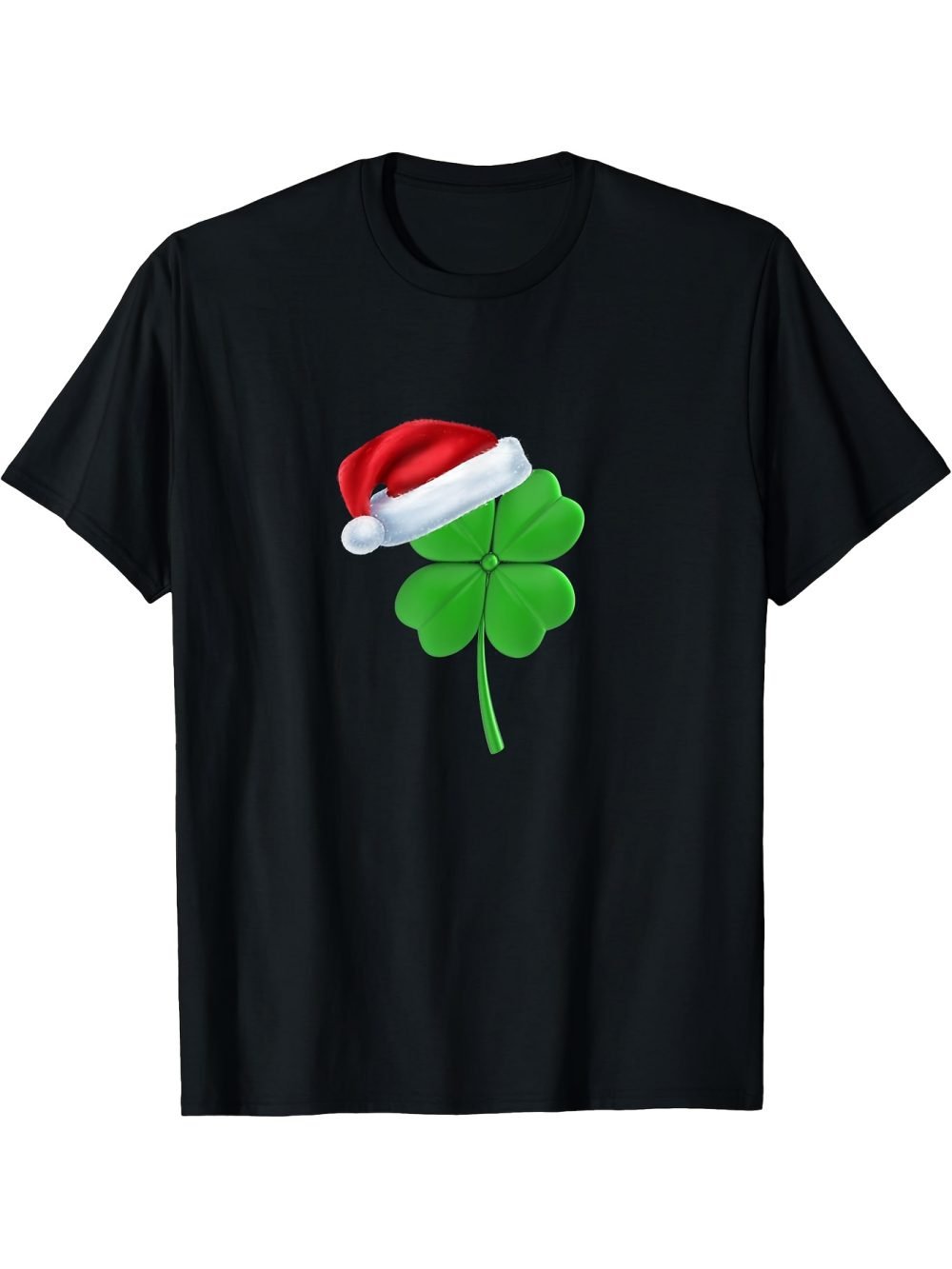 Shamrock Santa Hat Christmas T-Shirt