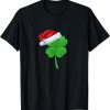 Shamrock Santa Hat Christmas T-Shirt