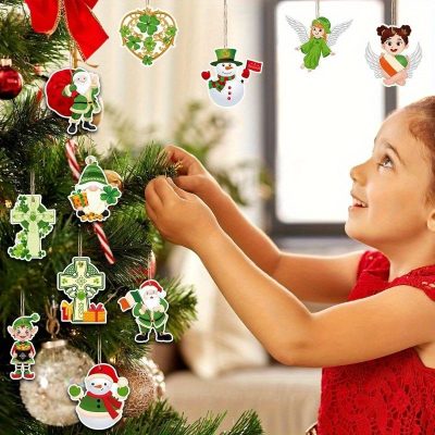 Vintage Irish Wooden Hanging Ornaments