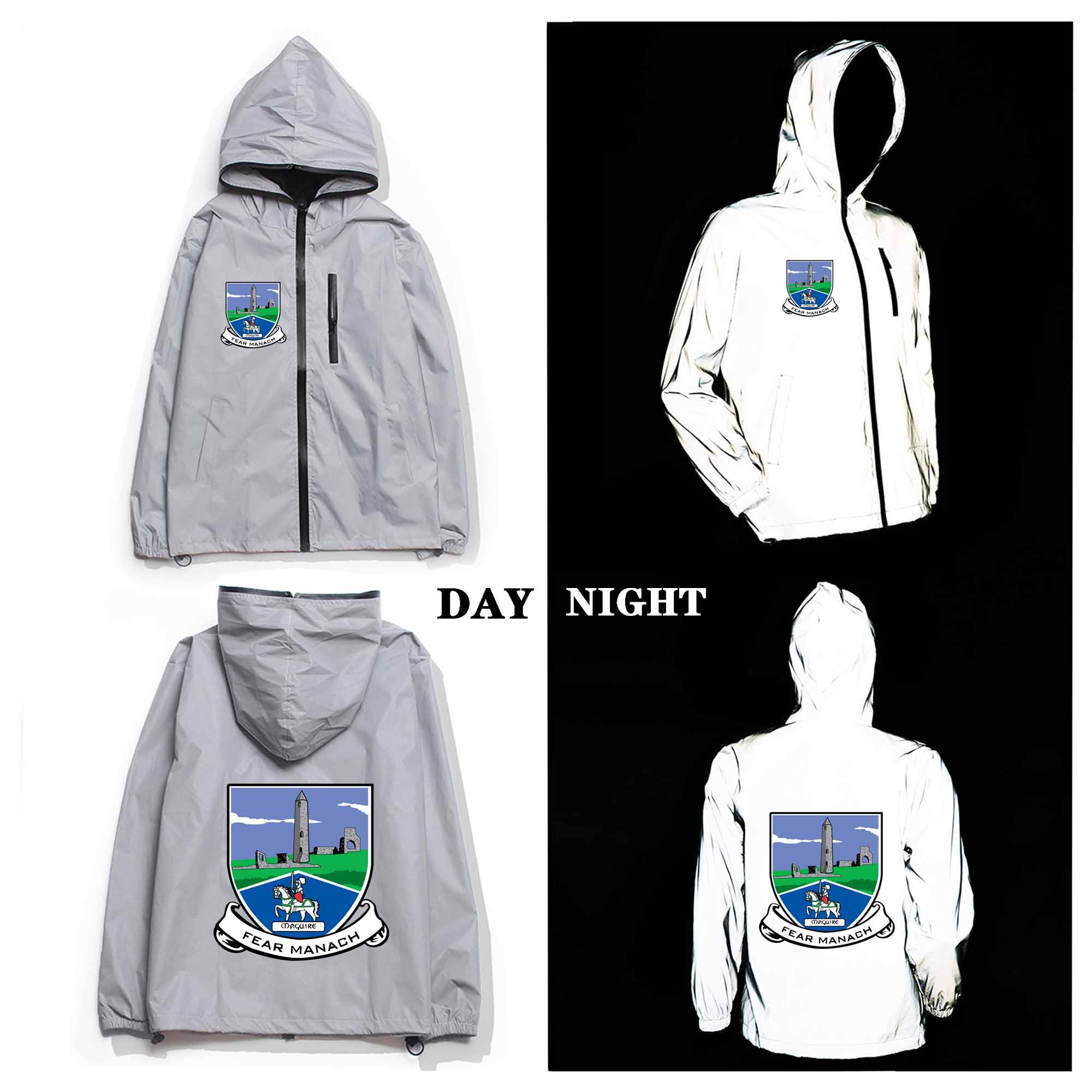 Fermanagh GAA Crest Reflective Jacket Fermanagh GAA Crest Reflective Jacket
