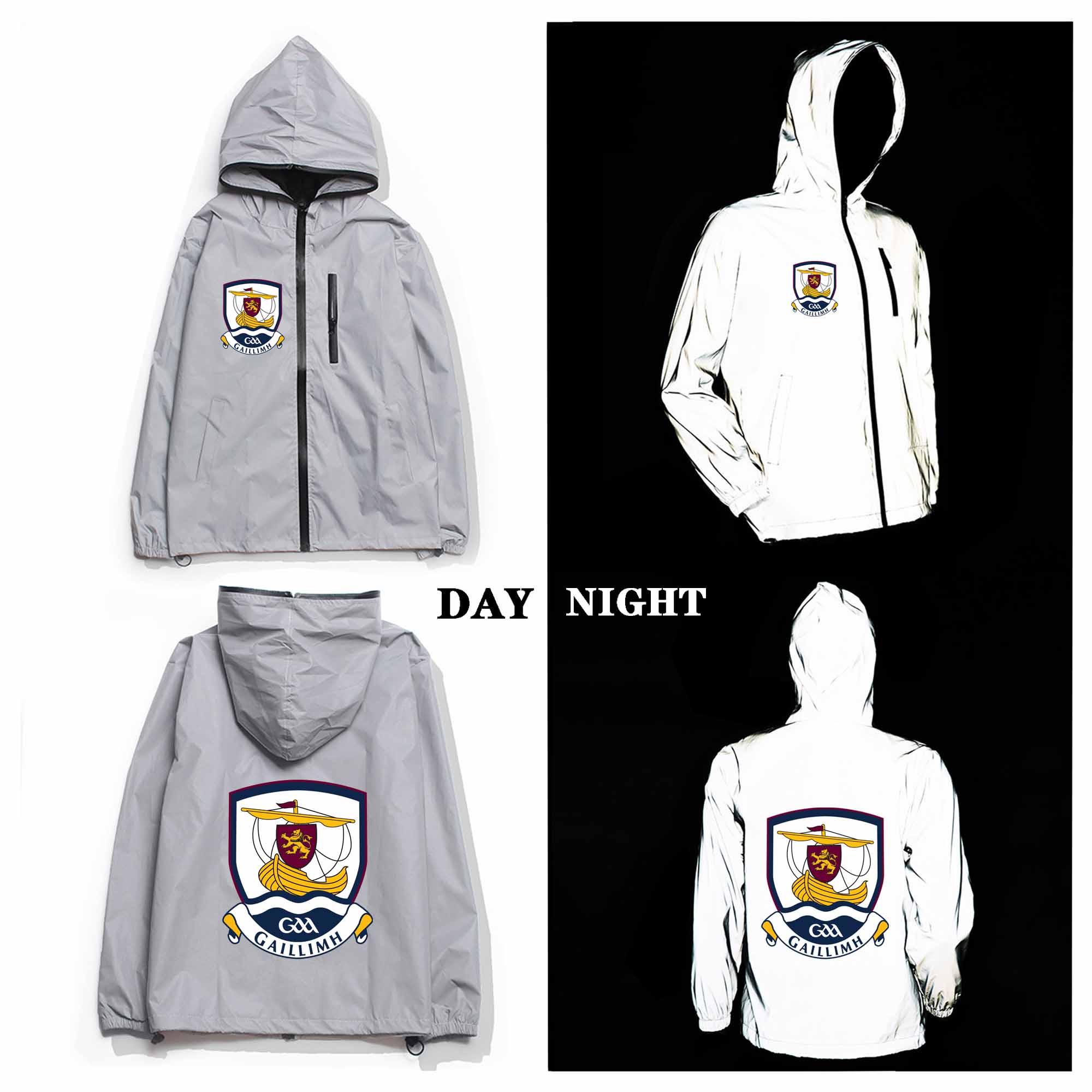 Galway GAA Crest Reflective Jacket Galway GAA Crest Reflective Jacket