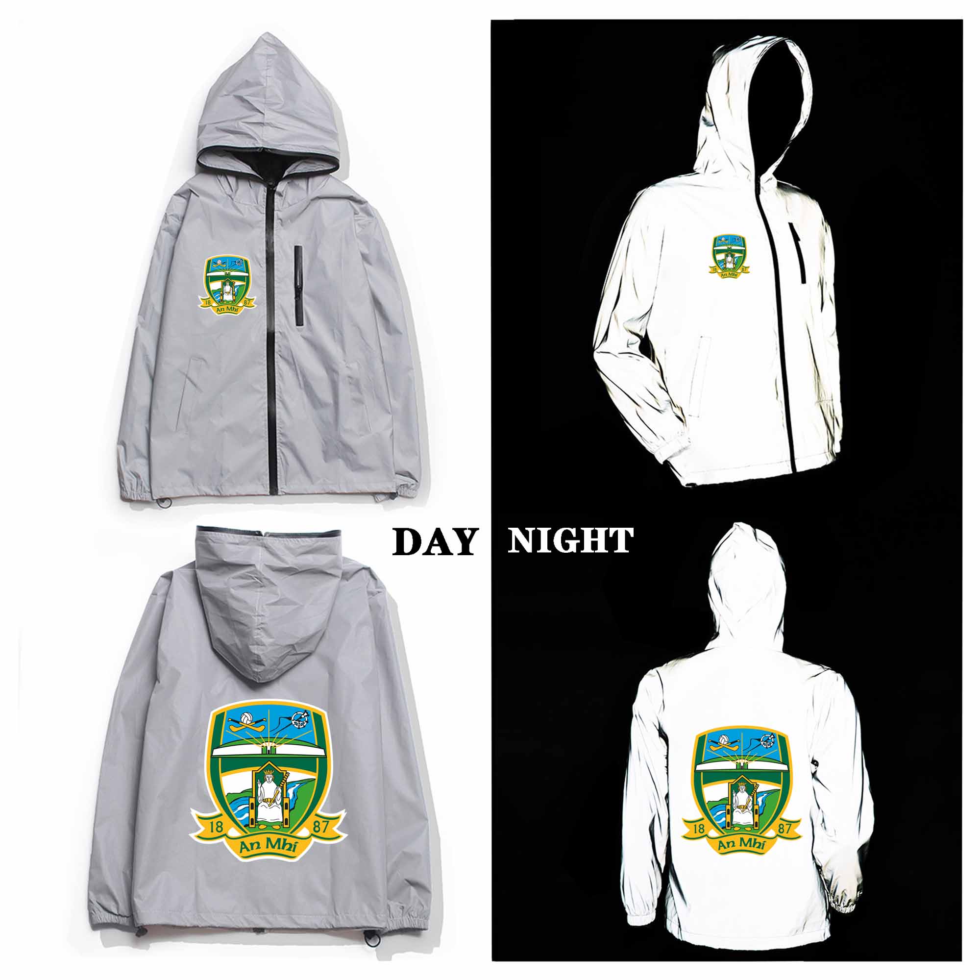 Meath GAA Crest Reflective Jacket Meath GAA Crest Reflective Jacket