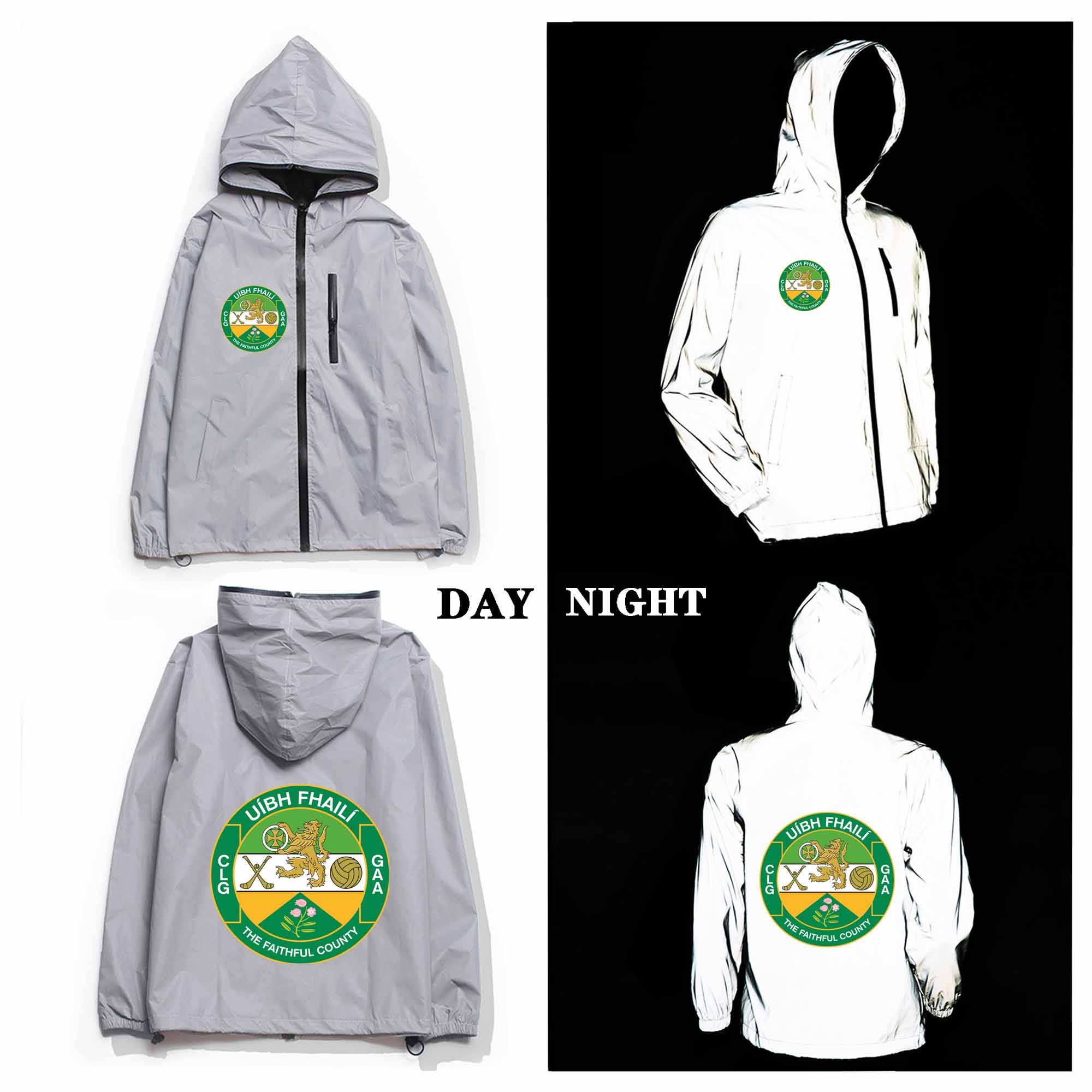 Offaly GAA Crest Reflective Jacket Offaly GAA Crest Reflective Jacket
