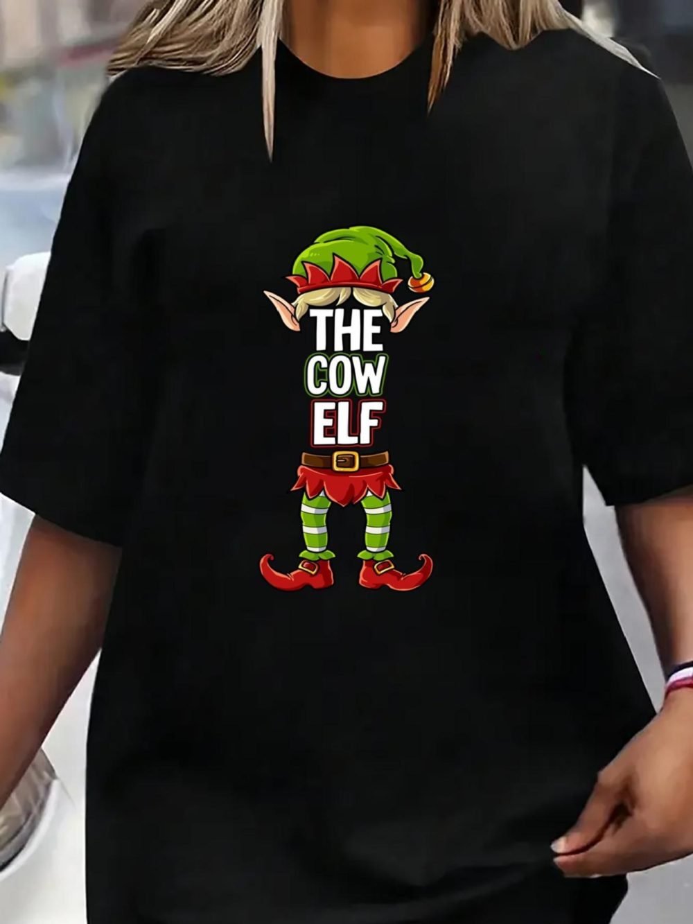 Funny Cow Elf Christmas T-Shirt