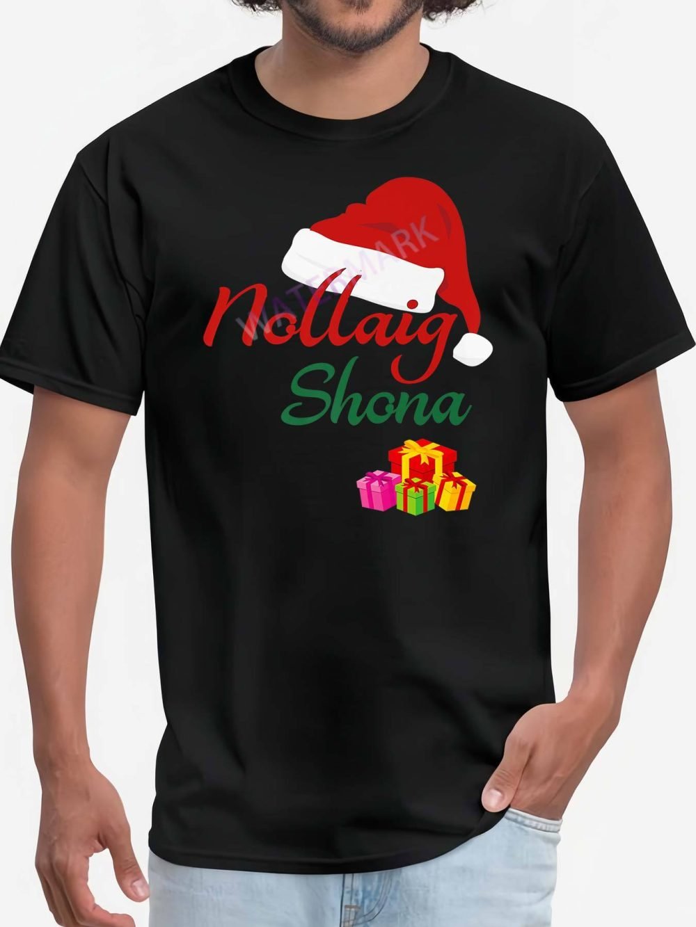 Nollaig Shona Deer Graphic Christmas T-Shirt