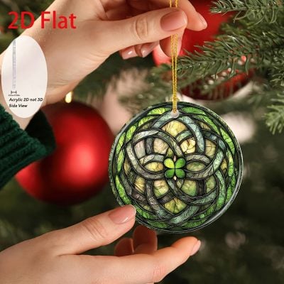Irish Gifts - GAA, Ireland Football Jerseys, Ireland Rugby Jerseys 2D Celtic Knot Christmas Tree Ornament