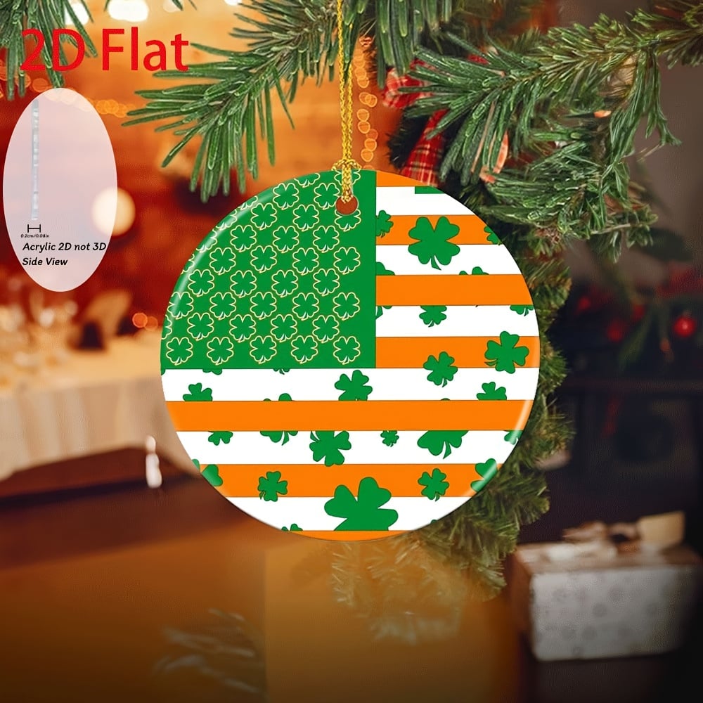 2D Irish Flag Shamrock Christmas Tree Ornament 2D Irish Flag & Shamrock Christmas Tree Ornament