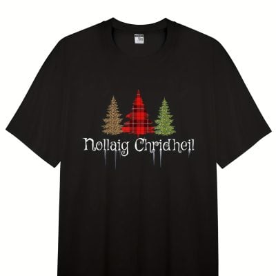 Irish Gifts - GAA, Ireland Football Jerseys, Ireland Rugby Jerseys Irish Christmas Plaid Tree T-Shirt